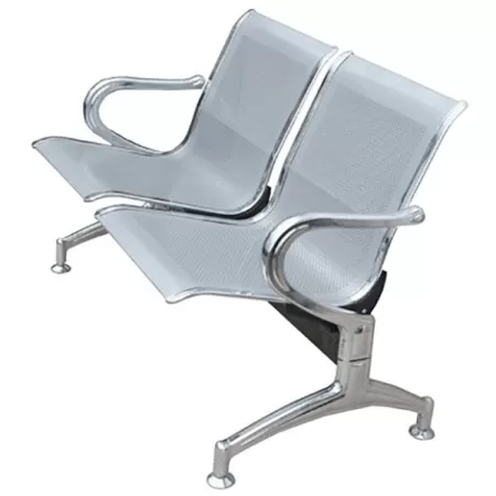 Bancă metalică de așteptare cu 2 locuri-gri