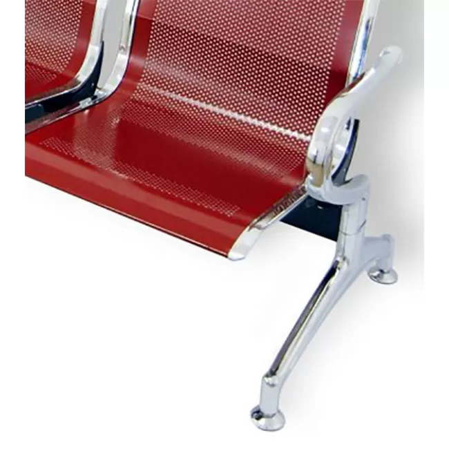 Bancă metalică de așteptare cu 2 locuri pe roșu 502