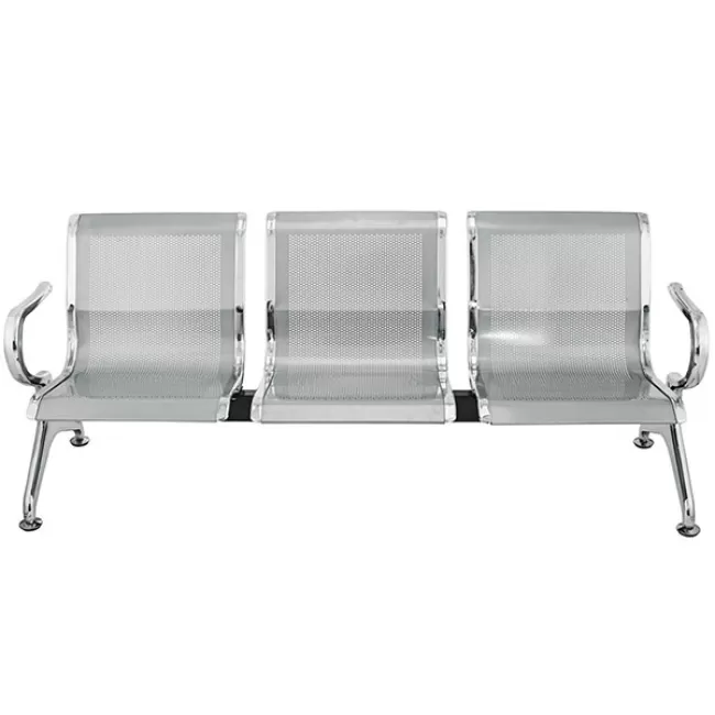 Banca metalica de asteptare cu 3 locuri-gri