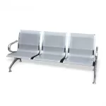 Bancă metalică de așteptare cu 3 locuri gri