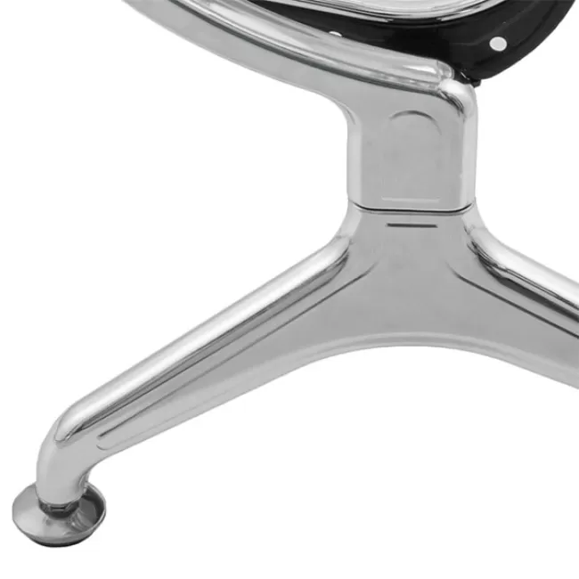 Bancă metalică de așteptare cu 3 locuri pe roșu