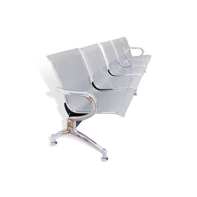 Bancă metalică cu 5 locuri pentru zone de așteptare 505