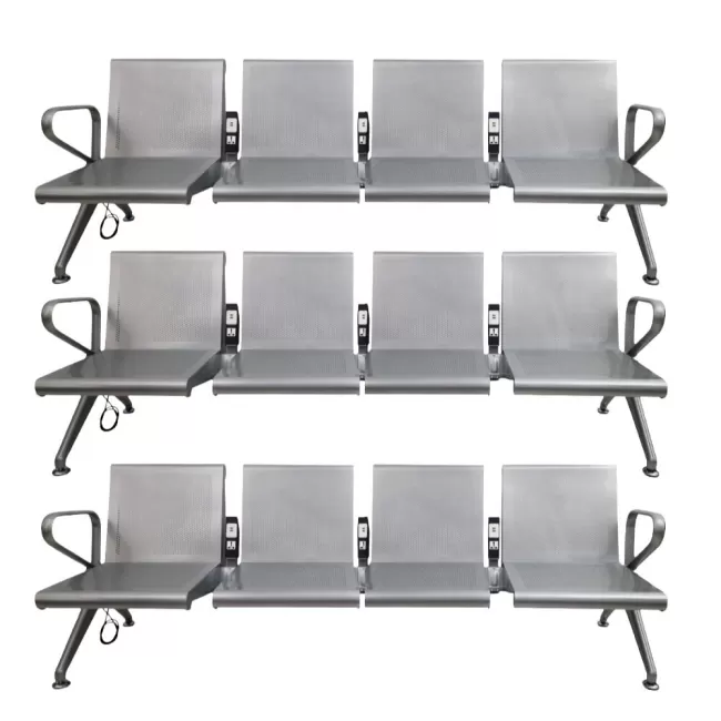 Bancă metalică pentru așteptare cu 4 locuri 204 UP