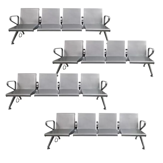 Bancă metalică pentru așteptare cu 4 locuri 204 UP