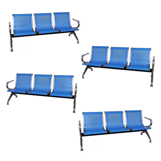 Bănci metalice săli de așteptare spitale, 3 locuri