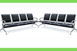 Bănci metalice cu 4 locuri șezut și spătar tapițat