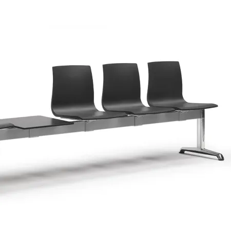 Bancă de așteptare cu 4 locuri și măsuță, 252 cm – Fabricată în Italia