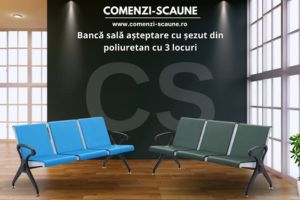 Video bănci pentru săli de așteptare cu 2 și 3 locuri – modele din poliuretan
