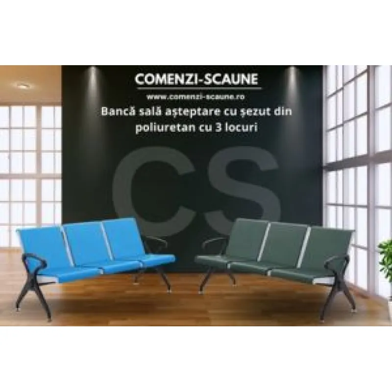 Video bănci pentru săli de așteptare cu 2 și 3 locuri – modele din poliuretan