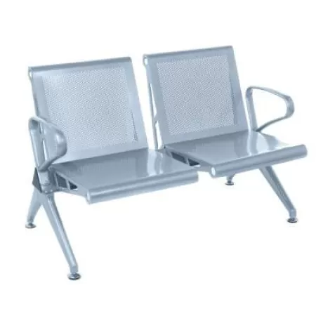Bancă metalică de așteptare cu 2 locuri