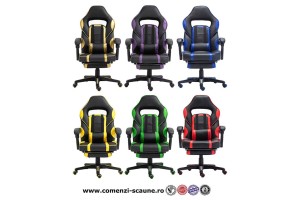 6 scaune de gaming cu masaj si suport pentru picioare in 6 culori