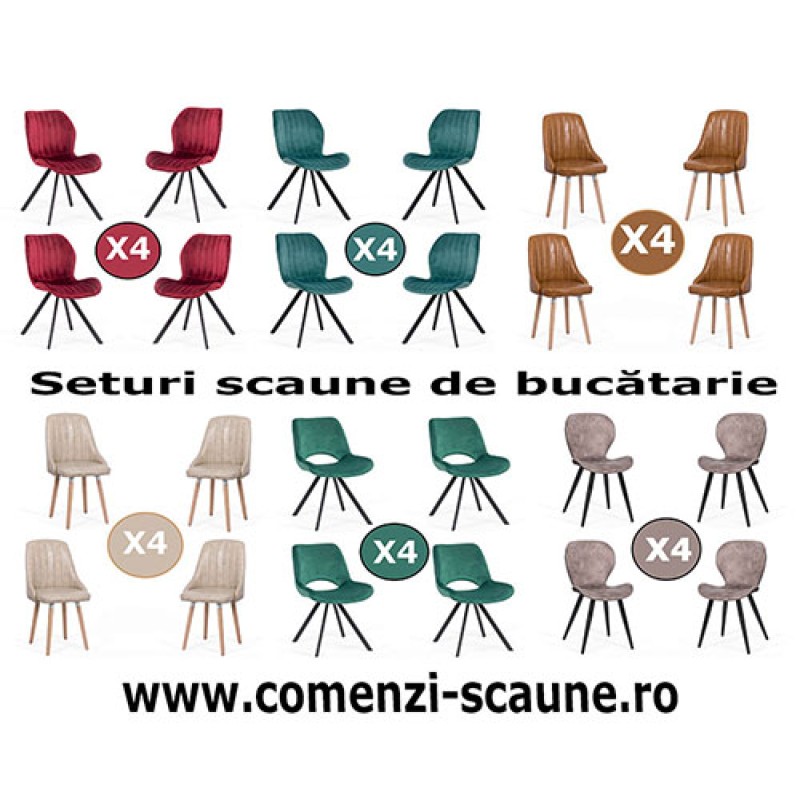 Scaune de bucatarie la set de 4 bucati-5