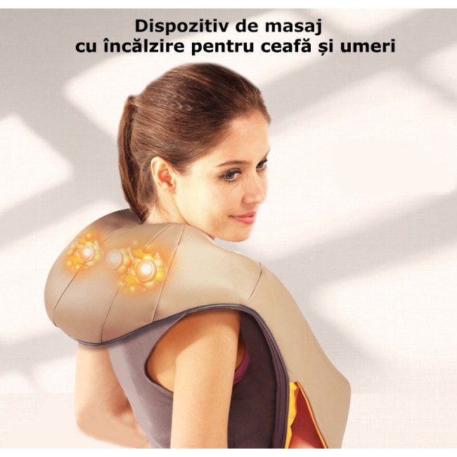 Dispozitiv de masaj cu incalzire pentru ceafa și umeri