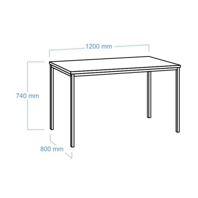 Masă cantină-restaurant de 120 cm Alb