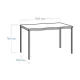Masă cantină-restaurant de 120 cm Alb