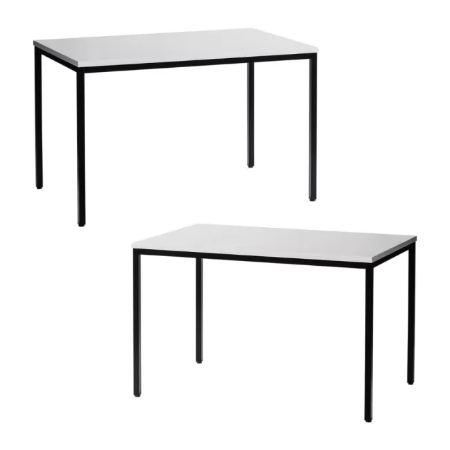 Masă cantină-restaurant de 120 cm Alb