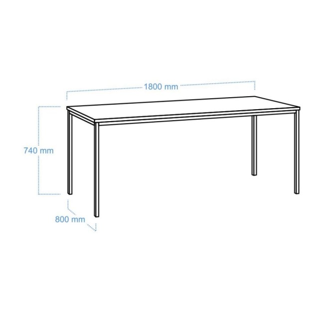 Masă metalică cantină-restaurant de 180 cm Alb Masă cantină-restaurant de 180 cm Alb