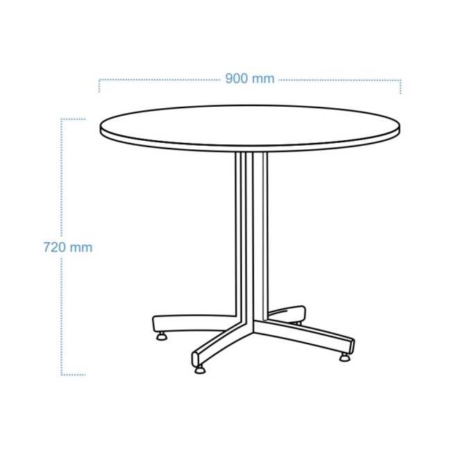 Masă rotundă cantină-restaurant de 90 cm