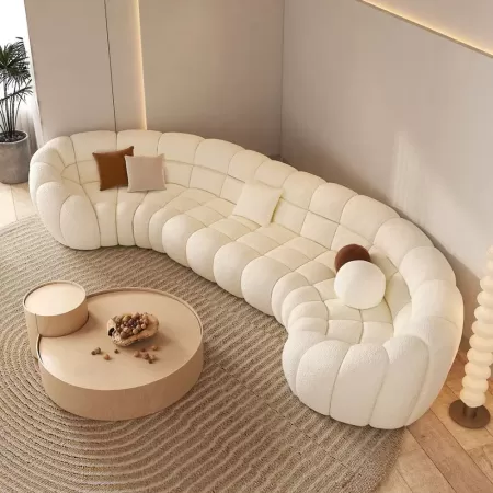 Colțar fix, semirotund din catifea, stofă sau piele eco