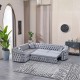 Colțar extensibil stil Chesterfield argintiu