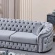 Colțar extensibil stil Chesterfield argintiu