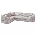 Colțar extensibil stil Chesterfield auriu