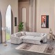 Colțar extensibil stil Chesterfield auriu