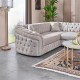 Colțar extensibil stil Chesterfield auriu