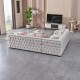 Colțar extensibil stil Chesterfield auriu