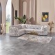 Colțar extensibil stil Chesterfield auriu