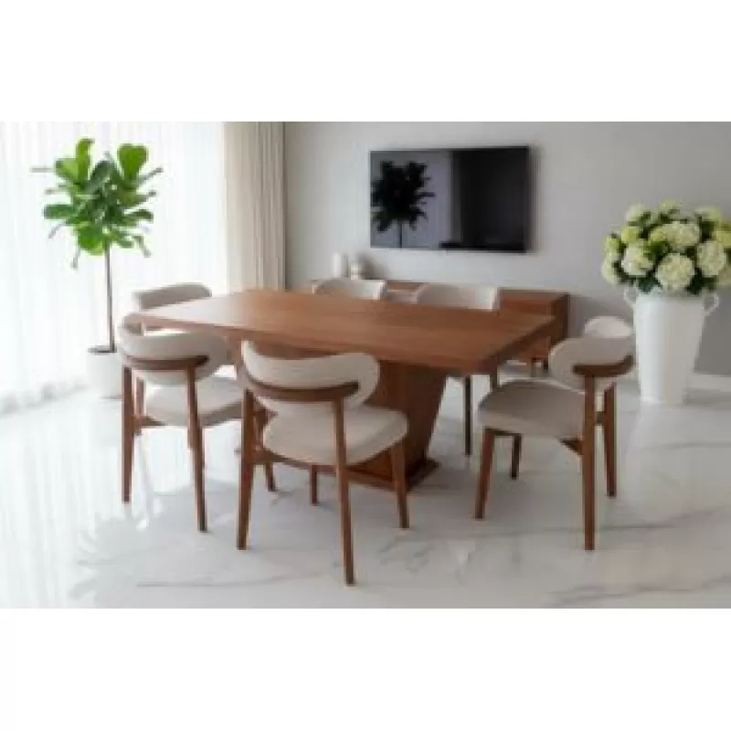 Set elegant de masă și scaune cu spătar curbat