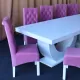 Set masa cu 10 scaune medina din catifea roz