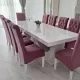 Masă cu 10 scaune catifea roz
