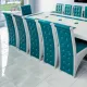 Set masă cu 12 scaune pe culoarea turcoaz cu alb