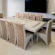 Set masă cu 12 scaune pe culoarea bej cu alb