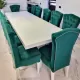 Masă cu 12 scaune elegante, catifea verde