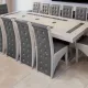 Set masă cu 12 scaune pe culoarea gri cu alb