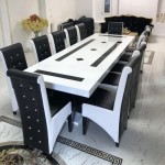 Masă living cu 12 scaune culoare negru cu alb Masă living cu 12 scaune culoare negru cu alb