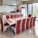 Set masă cu 12 scaune pe culoarea roșu cu alb