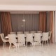 Set masă bucătărie cu 12 scaune pe culoarea crem Set masă bucătărie cu 12 scaune pe culoarea crem
