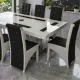 Set masă cu 8 scaune pe culoarea negru cu alb