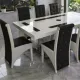 Set masă cu 8 scaune pe culoarea negru cu alb