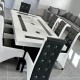 Masă bucătărie cu 8 scaune culoare alb cu negru Masă bucătărie cu 8 scaune culoare alb cu negru