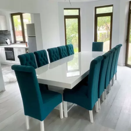 Masă cu 12 scaune Medina turcoaz