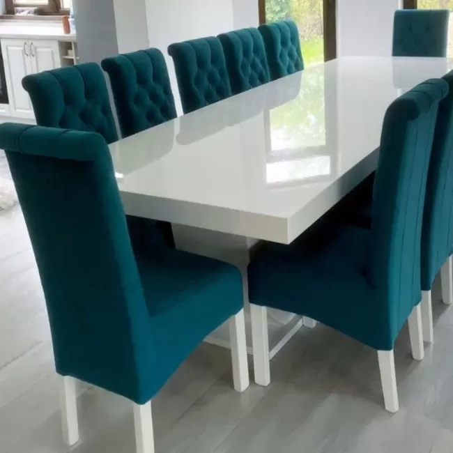 Masă cu 12 scaune Medina turcoaz