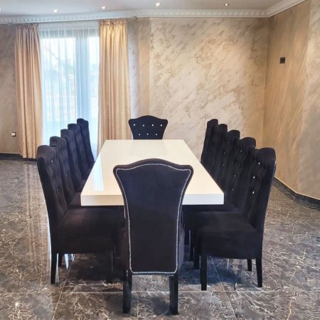 Masă cu 12 scaune Royal Negru Masă cu 12 scaune Royal Negru