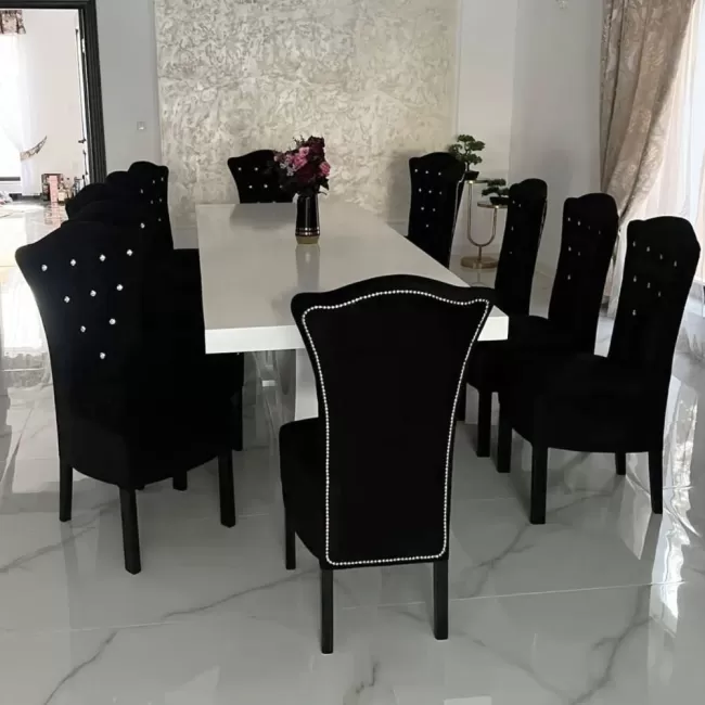 Masă cu 12 scaune Royal Negru