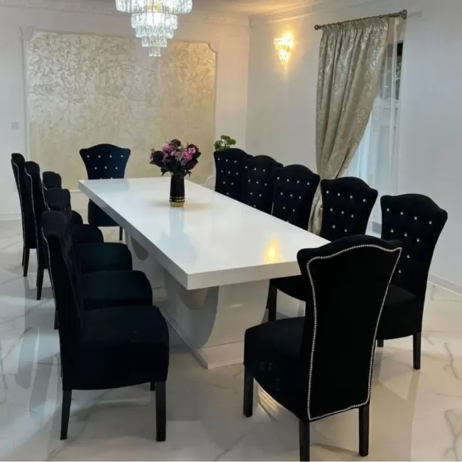 Masă cu 12 scaune Royal Negru