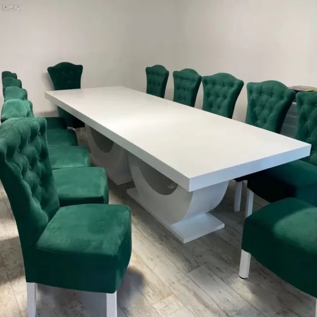 Masă cu 12 scaune Royal verde smarald