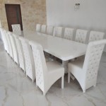 Masă cu 16 scaune elegante, culoare All White Masă cu 16 scaune elegante, culoare All White